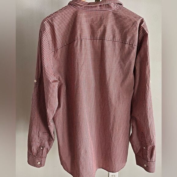Michael Kors Men’s Red Navy Check Plaid Cotton Button Shirt XL NWT Classic - Picture 5 of 7
